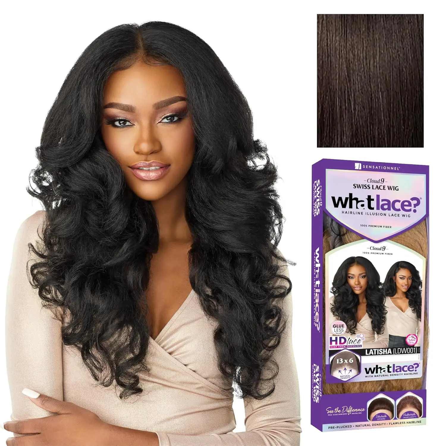 What Lace 13x6 Wig-Latisha, 2 DARKBROWN | Lace Front, Hand-Tied, Synthetic,  Density Pre-Plucked Hairline, Glueless