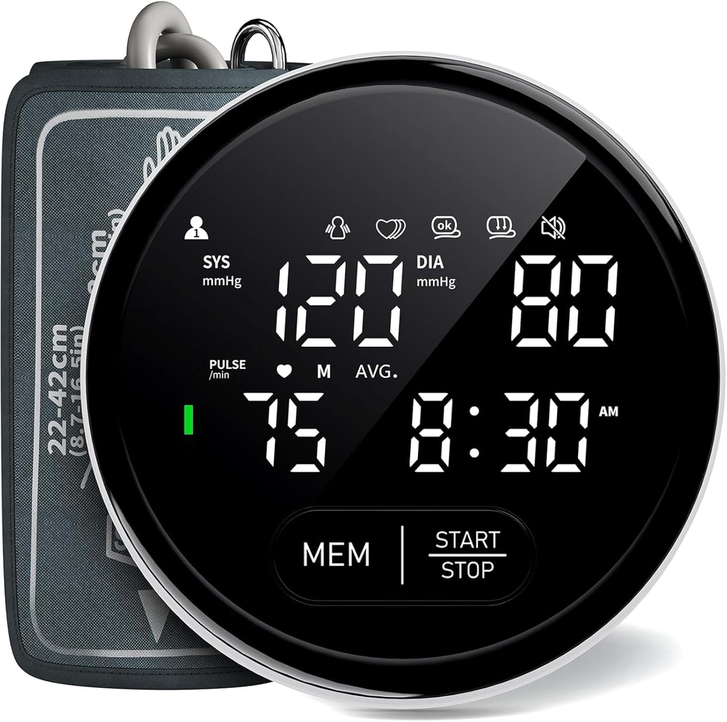 Blood Pressure Monitor Upper Arm Automatic Monitors for Home Use Adjustable 8.7"-16.5" Cuff Voice Broadcast Large Backlit Display 240 Sets Memory with Storage Bag