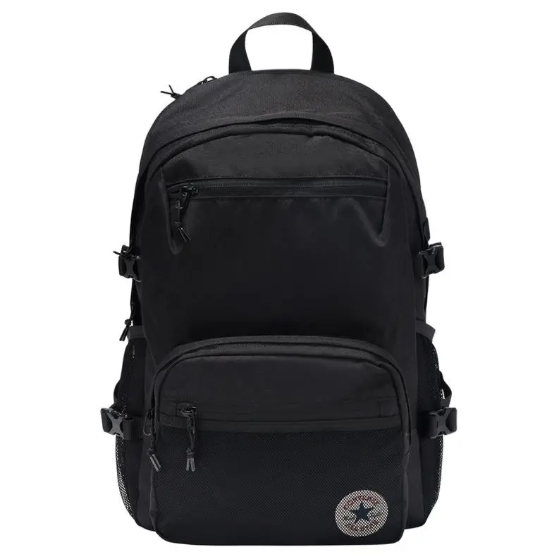 Converse Straight Edge BTS 27L Backpack for Men and Women, Casual Polyester Laptop Bag in Black