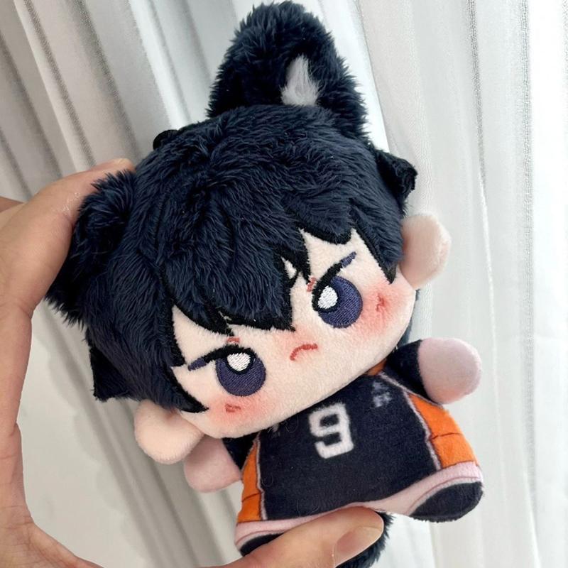 10cm Anime Action Figures Haikyuu Plush Toy Hinata Shoyo Keychain Tobio Kageyama Yu Nishinoya Bag Pendant Volleyball Fans Doll