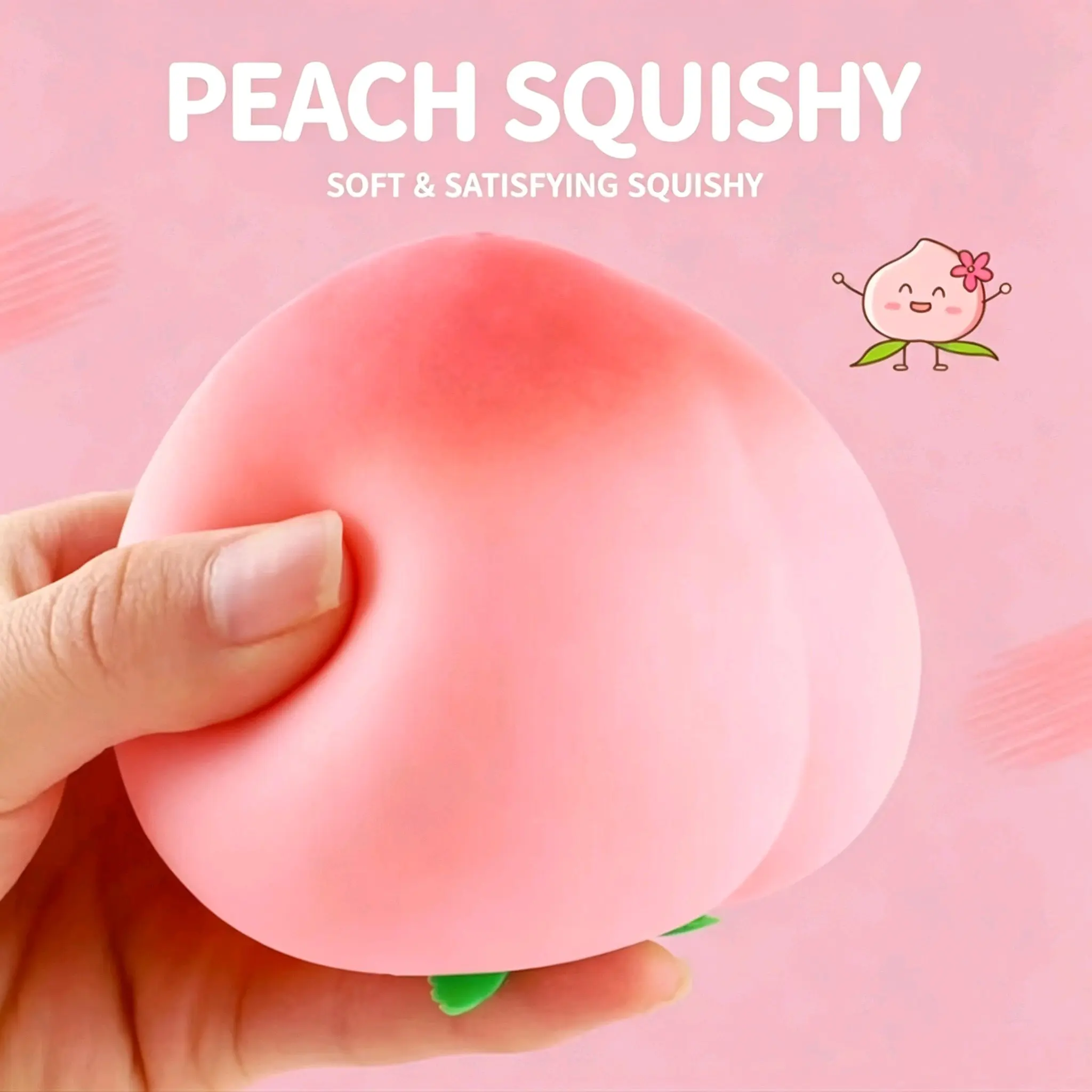 Watermelon Stress Relief Toy, Realistic Peach Shape, Soft Gel Slow Rebound Material, Fun Compression Toy for Home Office Breaks