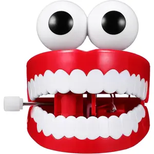 Chattering Teeth Wind up Toy: Walking Teeth Toy with LED Eyes Funny Fake Teeth Clockwork Toy Dentures Joke Toys Party Favorsfidget toys