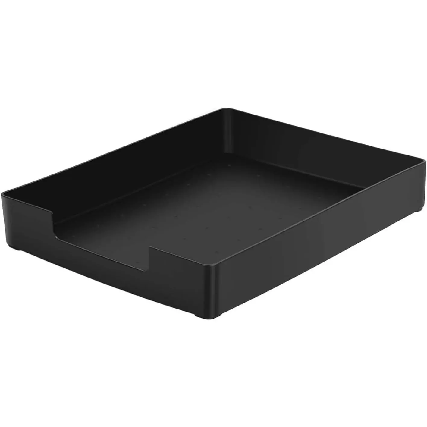 Letter-Size Tray, Desk Drawer Organizer for A4 Paper, Black | Stackable plastic paper tray, fits A4 & letter. Desktop file organizer for office, school, home use. space-saving.
