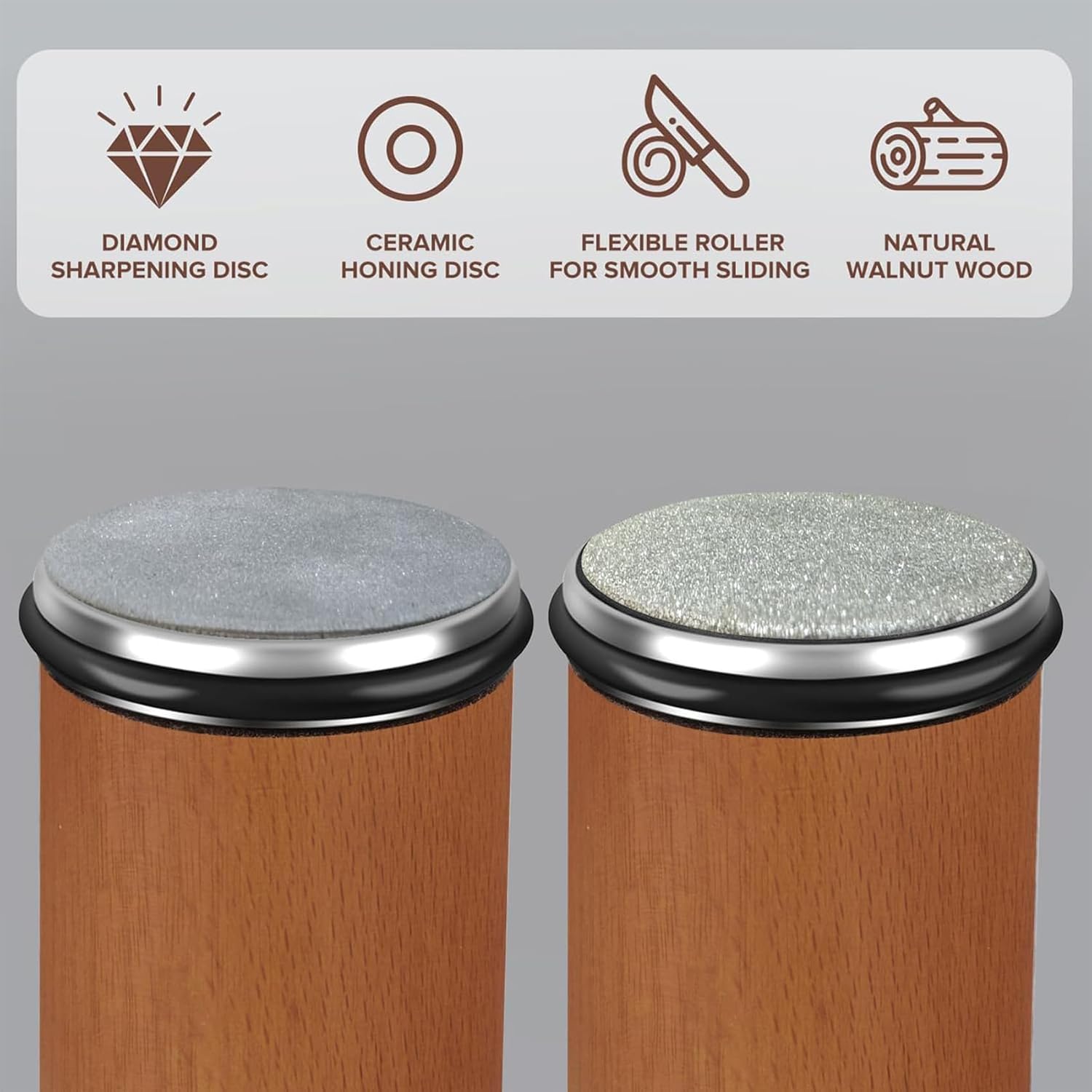 Manual Knife Sharpener, 1 Set  Wooden Knife Sharpening Stone with Two Grinding Angles Of 15° and 20°, Knife Sharpening Tool for Home Kitchen, Kitchen Accessories