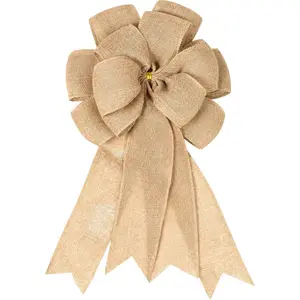 Large Bow for Wreath, 14.9 x 9 Inches Burlap Rustic Tree Topper, Farmhouse Decorations for Home, Already Made Easter Wreath Bowfidget toys