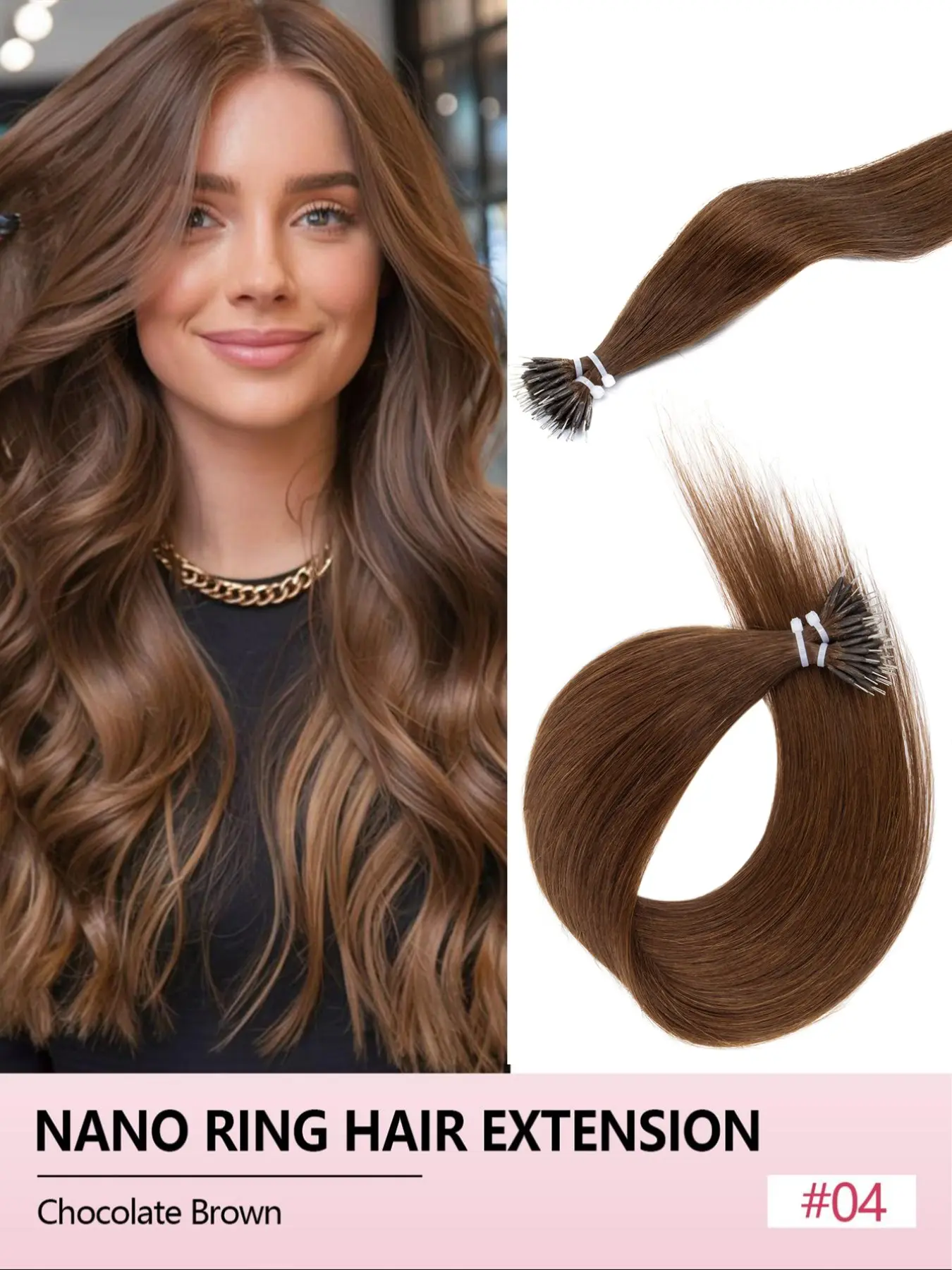 12-22 Inch 30g Nano Ring Hair Extensions,Micro Hair Extensions,Nano Bead Real Human Hair Buns,Straight,Add Volume,Cold Fusion,Invisible,Soft Texture,Natural Blend,Suitable For Daily,Wedding And Party
