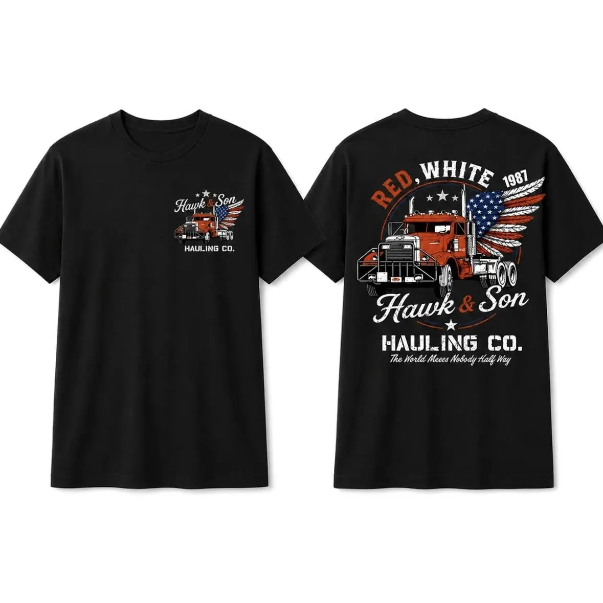 [ ⭐ Sale Up To 50%]Over The Top Trucker 4th Of July T-Shirt, Hawk And Son Shirt, Vintage Arm Wrestling Movie T-Shirt, Independence Day Shirt, Classic Movie Tee