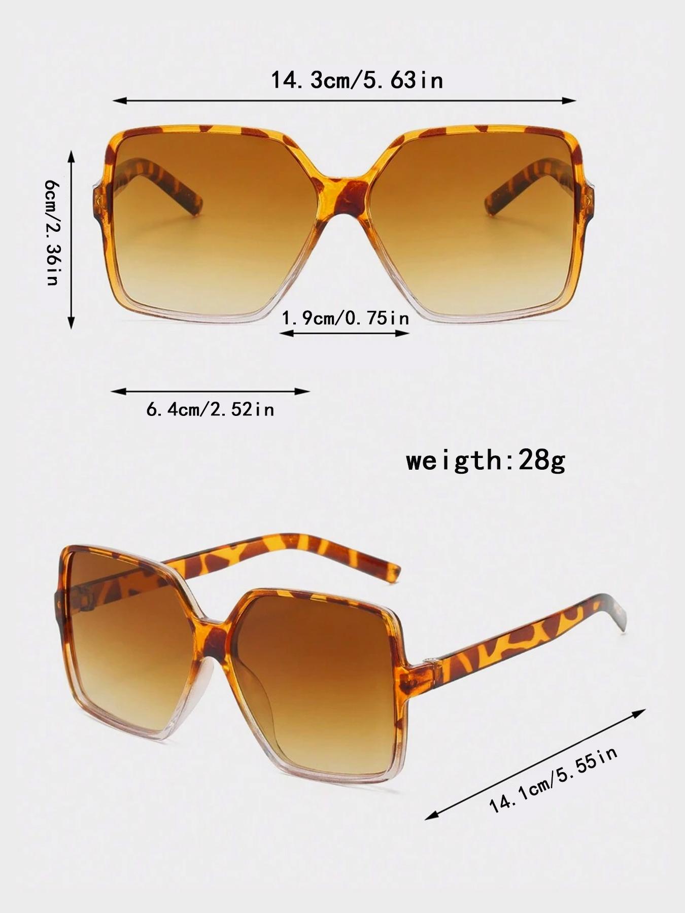 Casual Stylish Geometric Large-frame Gradient Decorative Eyeglasses, Perfect for Men and Women, Suitable for Summer Travel and Photography