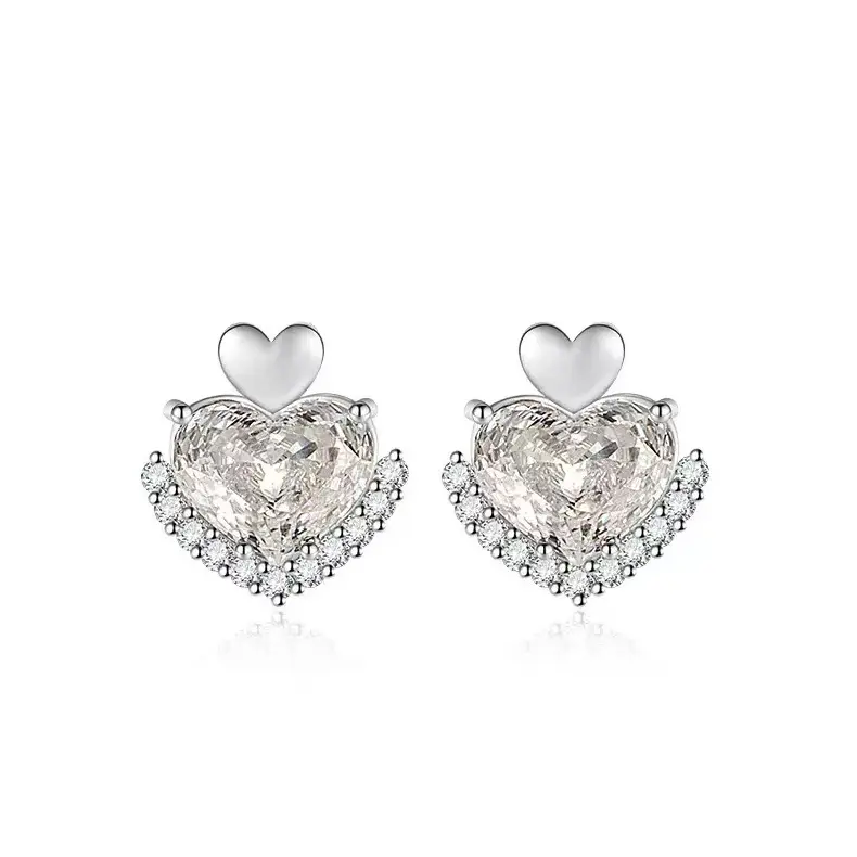 Gorgeous Emerald Cut Moissanite Stud Earrings, Premium 925 Silver Plated Sparkly Jewelry Perfect Gift for Girls