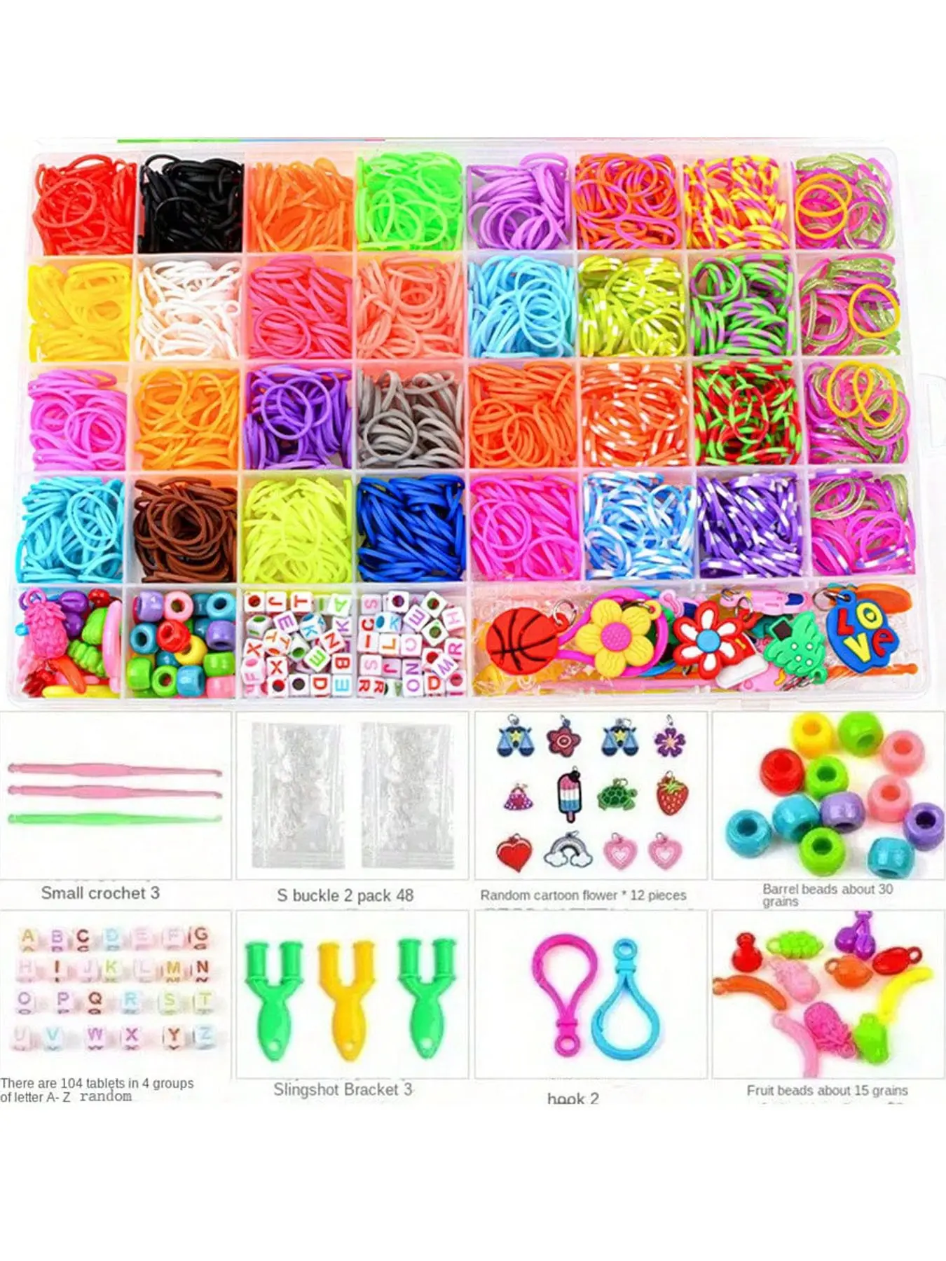 2800pcs+32 Colors DIY Jewelry Making Kit, 40 Grid Box Set, Bead Stringing Supplies, DIY Beads, Unique Bracelets, Crafts, Christmas Gift