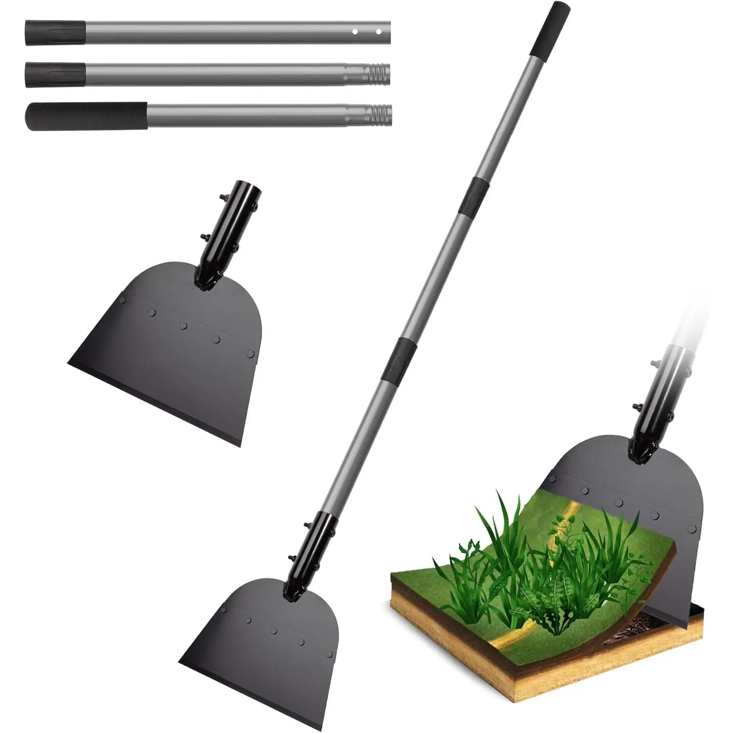 Floor Scraper, Long Handle Flat Shovel for Weeding and Lawn Edging | Wide Flat  Removes Weeds, Moss And Debris From Yards, Patios And Sidewalks, Also Scraping Light Ice And Snow In Winter.