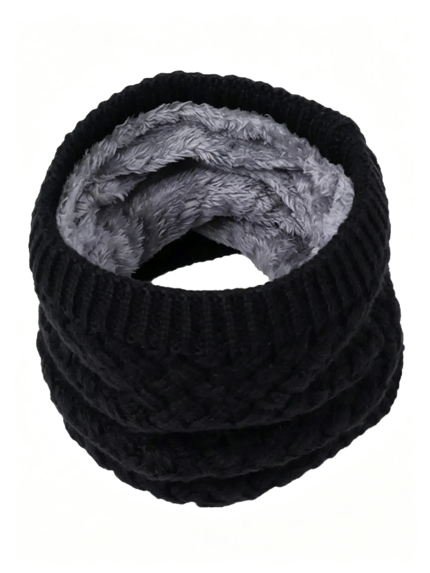 Winter Fleece Thick Knit Neck Warmer, Unisex Versatile Neck Protection, Warm Yarn Scarf for Men and Women, Cozy Winter Accessory