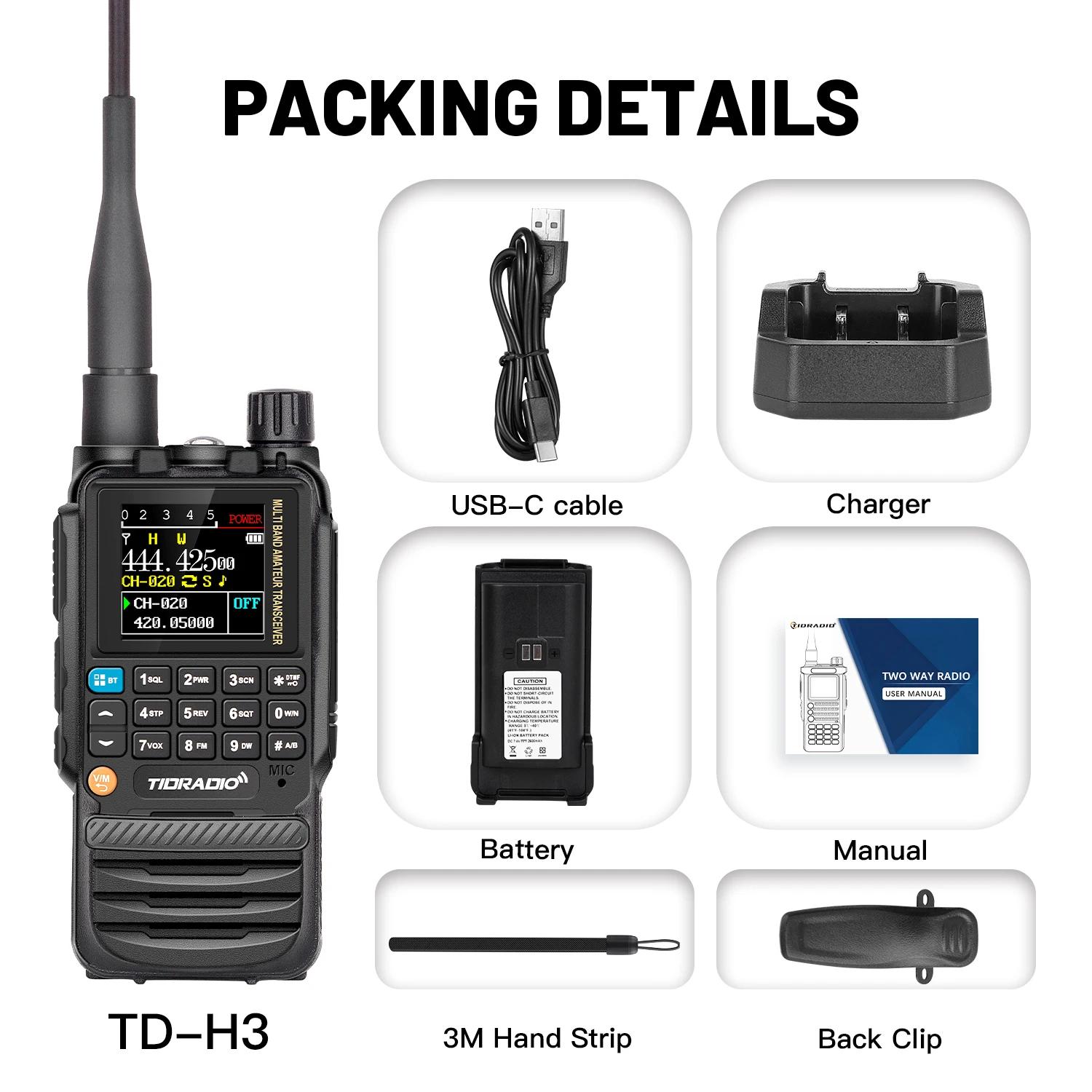 New TIDRADIO H3 Plus Beta Version Global Walkie Talkie Repeater Bluetooth Answerphone Air Band Long Range Radio