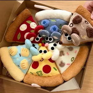 15CM Cute Funny Six Pieces of Pizza Mouse Plush Toys Soft Cartoon Anime Mini Mouse Animal Food Plushies Doll Kids Birthday Gifts