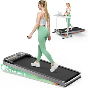 Walking Pad Portable Under Desk Treadmill with Incline 2.5HP for Home Office 265 lbs Capacity Remote Control LEDGift