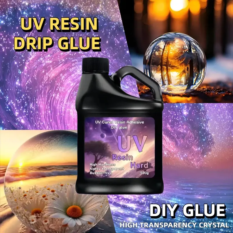 Upgrade Resin Kit, Hard Transparent UV Cured Epoxy Resin, DIY Jewelry Making Material, Durable, Ideal for Creative Projects