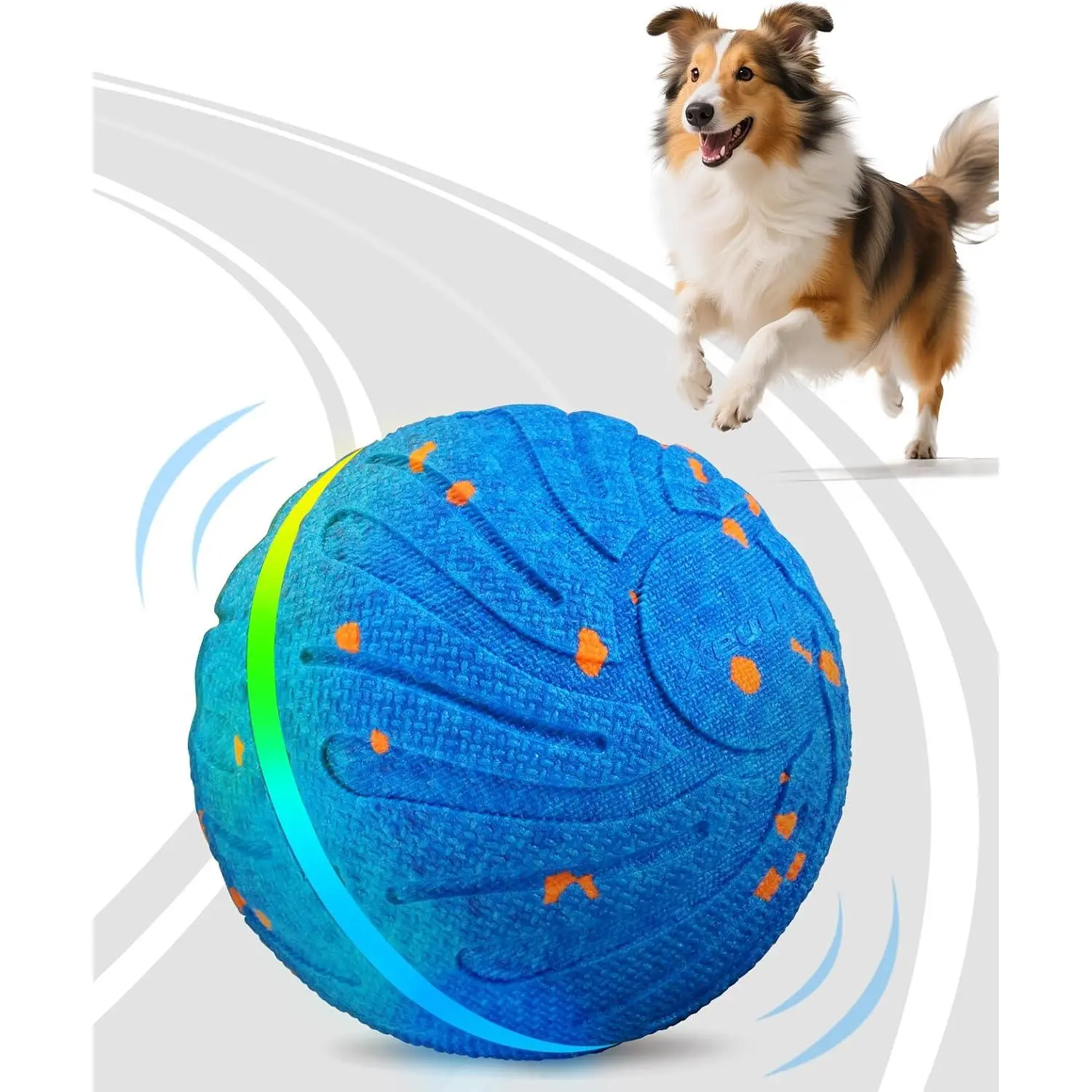 Xeuch Smart Interactive Dog Balls, Automatic Moving Bouncing Ball, E-TPU Material, Motion Activated Rotating Toy for Dogs Puppies, Enrichment & Stimulation Toys for Indoor & Outdoor (Deep Blue)
