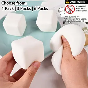 1/3/6 pcs Moldable Tofu Squishy Toy, Creative Realistic Slow-Rising Stress Relief Fidget, Stress Ball Fidgets, Fun Birthday or Christmas Party Favor