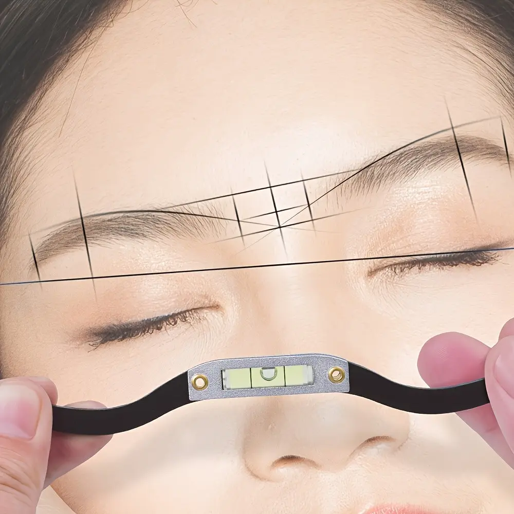 Tattoo Leveling Ruler with Spirit Level, Eyebrow Leveling Ruler, Aluminum Alloy, Tattoo Assistance Tool, Tattoo Supplies