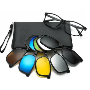 Trendy and fashionable new magnetic polarized clip-on sunglasses, dual-purpose for summer sun protection and UV protection