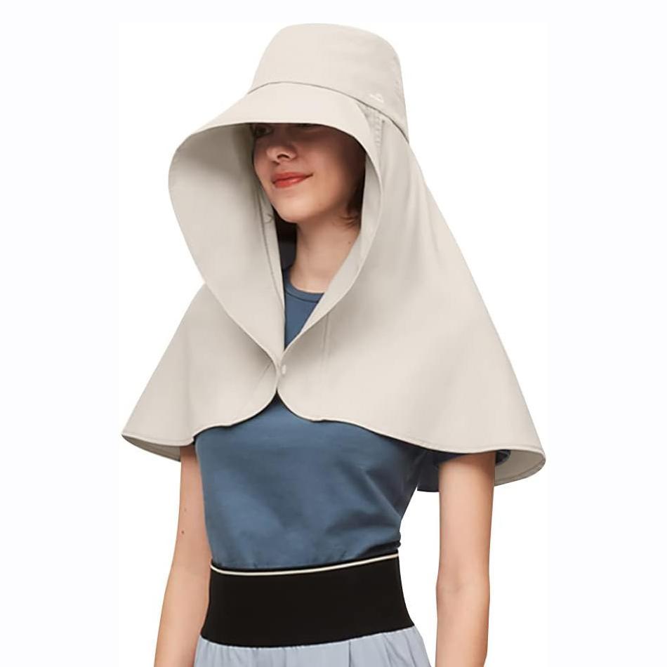 [Mother's Day Gifts]Summer Outdoor UV Protection Sun Hat for Women, Neck Flap Beach Cap, Lightweight & Breathable Wide Brim Design