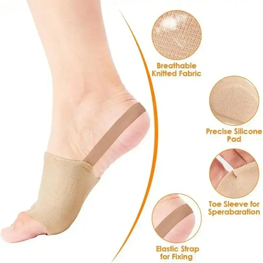 Unisex two-piece silicone forefoot insole - thickened for shock absorption and breathability, can be worn with socks, suitable for sports/camping/hiking, providing comfort, shock absorption, and foot support, ideal for activities like dance and running.