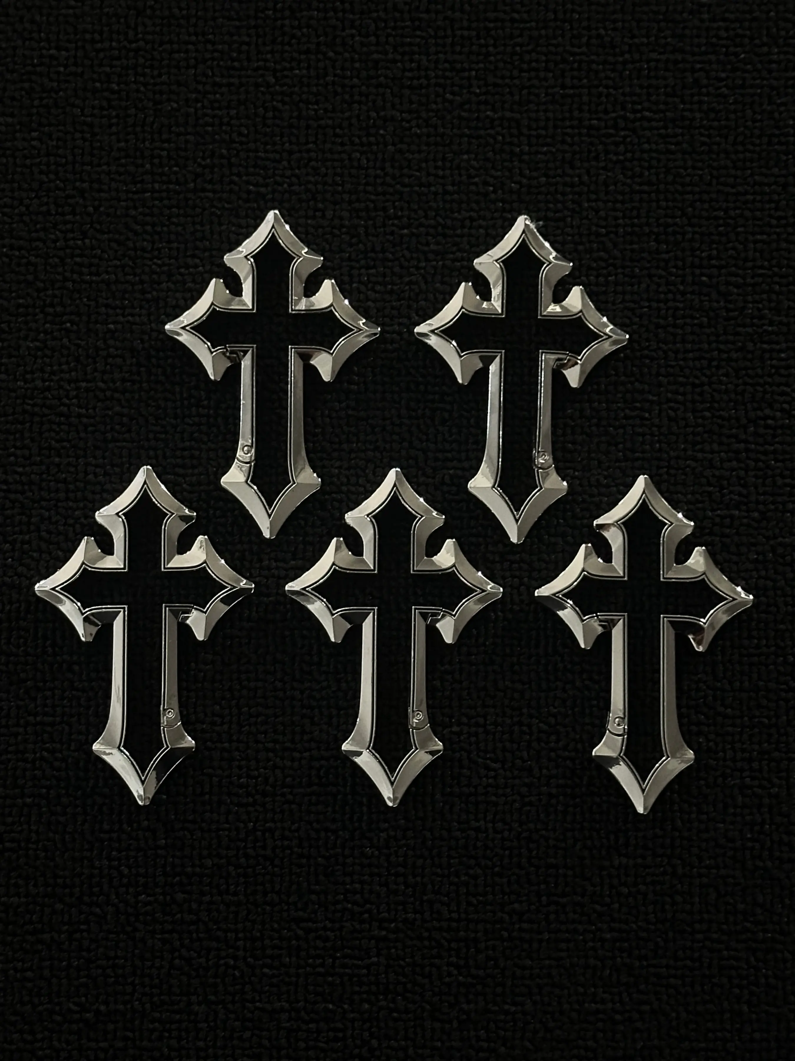 Heavyweight Gothic Cross Keychain Metal Bag Charm Punk Belt Loop Key Accessory