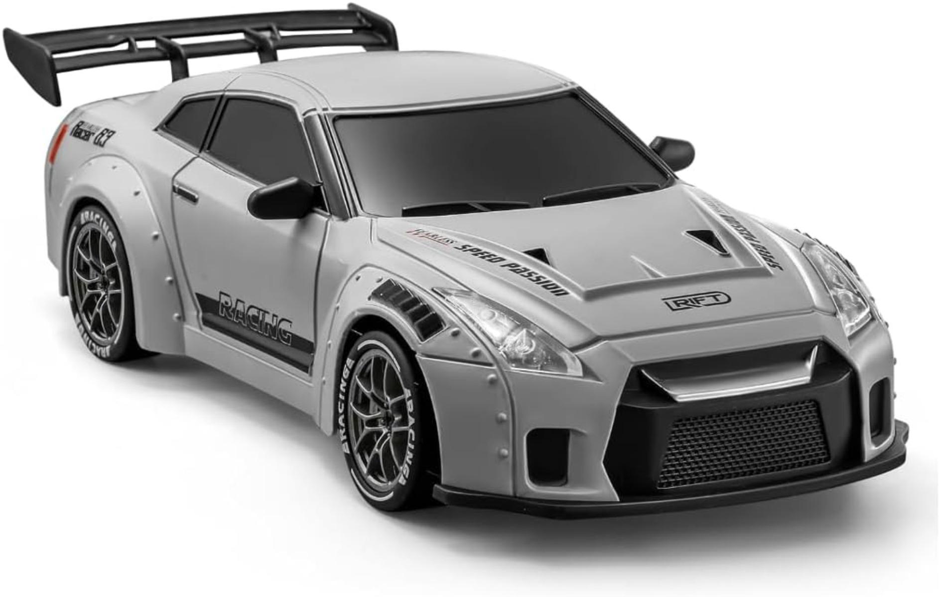 Remote control drift car, 1:24 ratio remote control car, with LED lights, 2.4GHz 20KM/H four-wheel drive high-speed remote control car, drift tires. Birthday and Easter gifts for boys and girls. Suitable for family parties