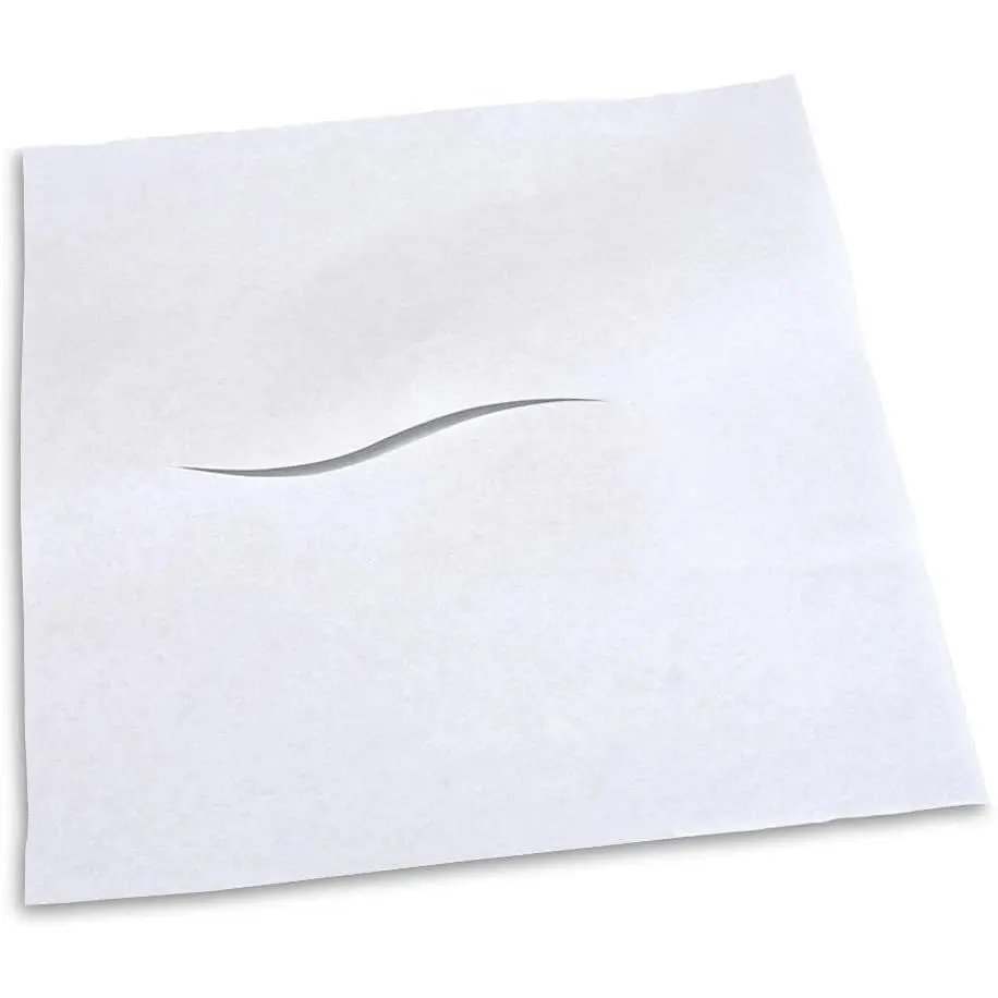 Disposable Medical Face Barrier Headrest Paper Sheets with Slit, Exam Table Paper, 12" x 12", White, Case of 1000(Gift)