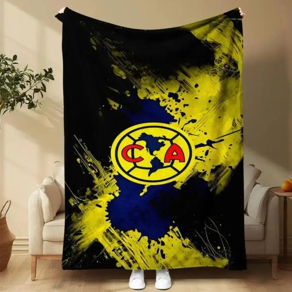 Soccer Logo Splash Ink HD Print Plush Fabric Throw Blanket - Ultra Soft, Breathable, Lightweight Flannel for Home Use - Bed, Sofa Decor - Father’s Day Gift for Soccer Fans, Athletes