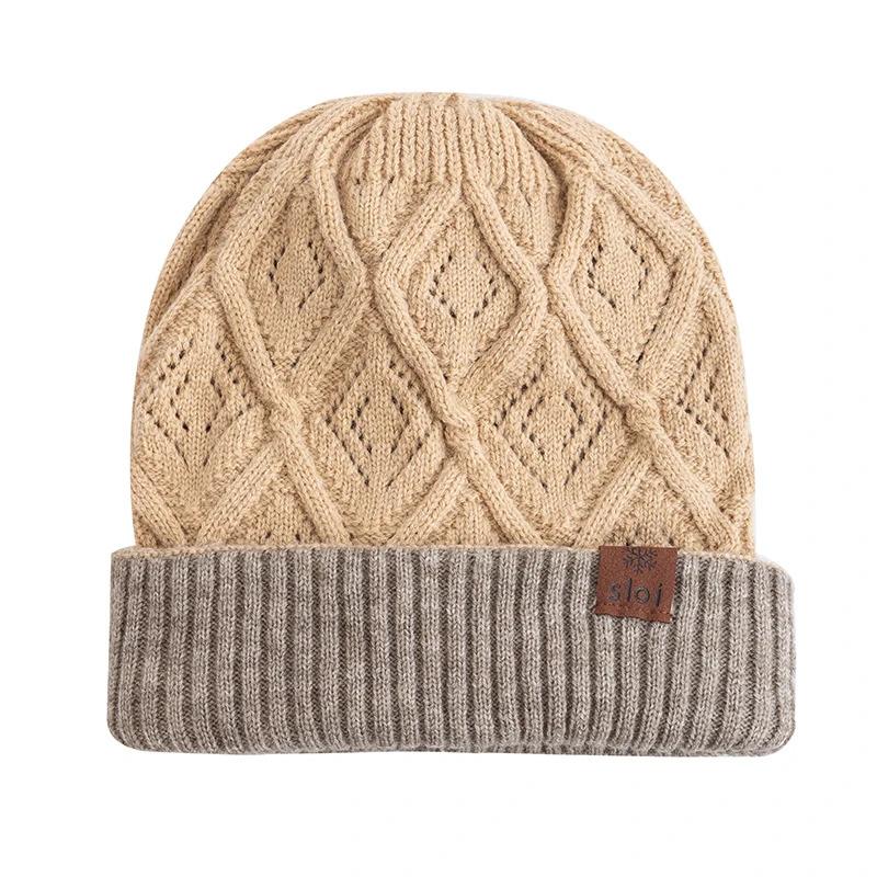 New Women Fashion Slouchy Winter Hats Various Wearing Method Reversible Beanie Hat Thick Knitted Hats