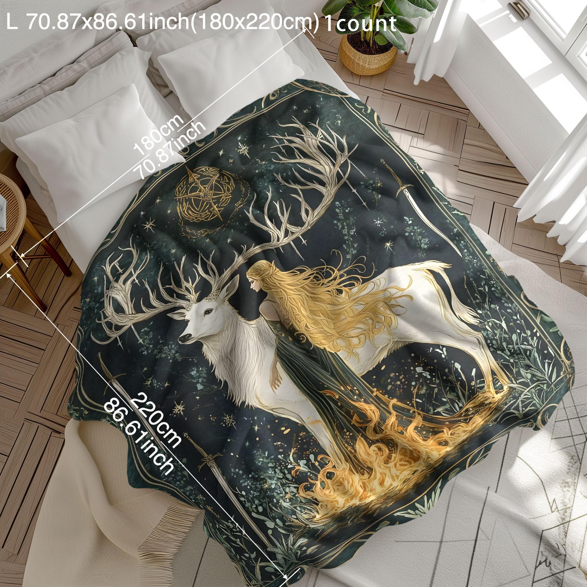 Glass Throne Comfortable Flannel Blanket, Book Lover Decorative Throw Blanket, Soft Flannel Material, Perfect for Sofa Bed Chair Dorm Decoration, Soft Blankets