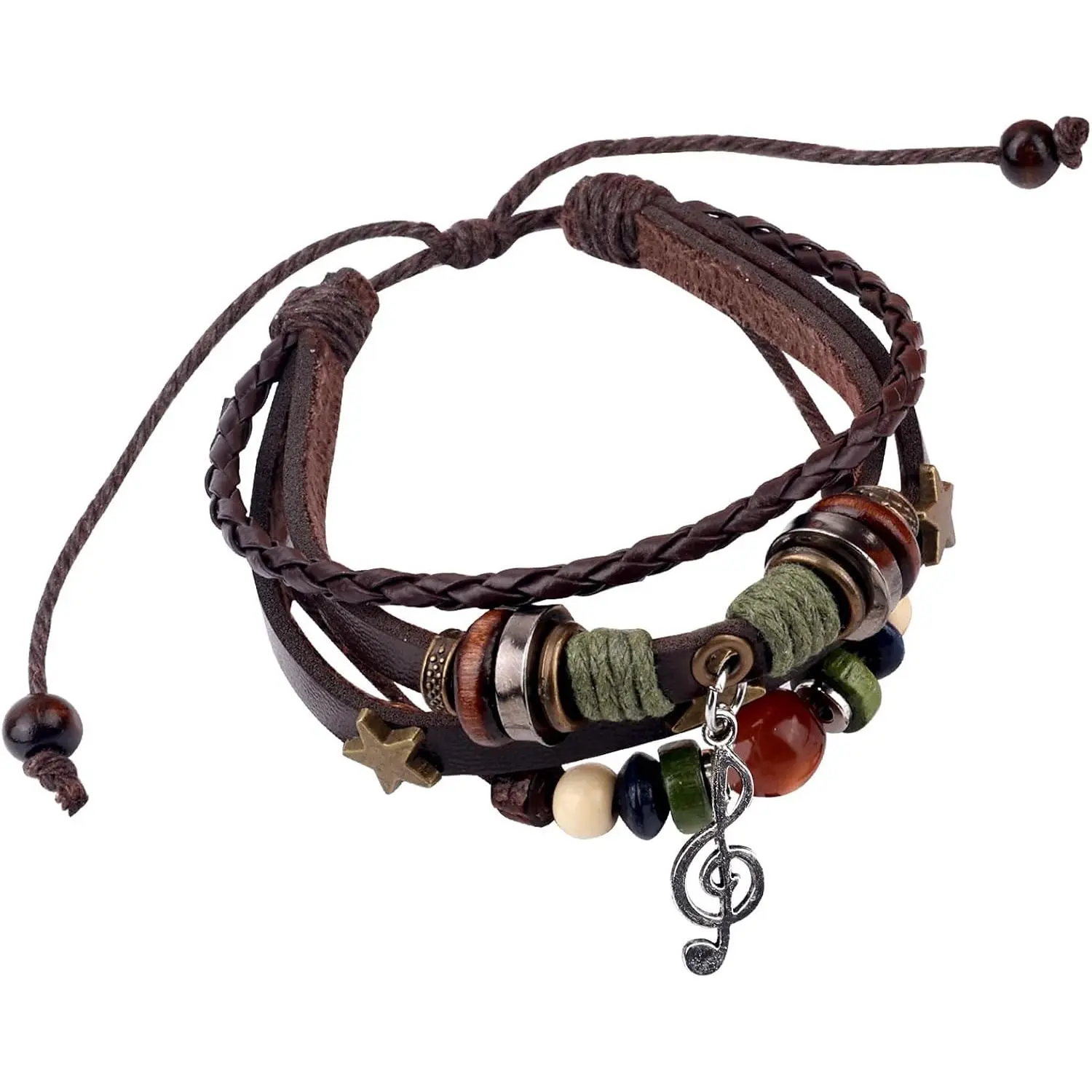 Fairy Grunge Bracelets, Stackable Leather  Bracelet Braided Beaded Bracelet  Beaded Bracelets Grunge  Aesthetic Fairycore Grunge Accessories for Women