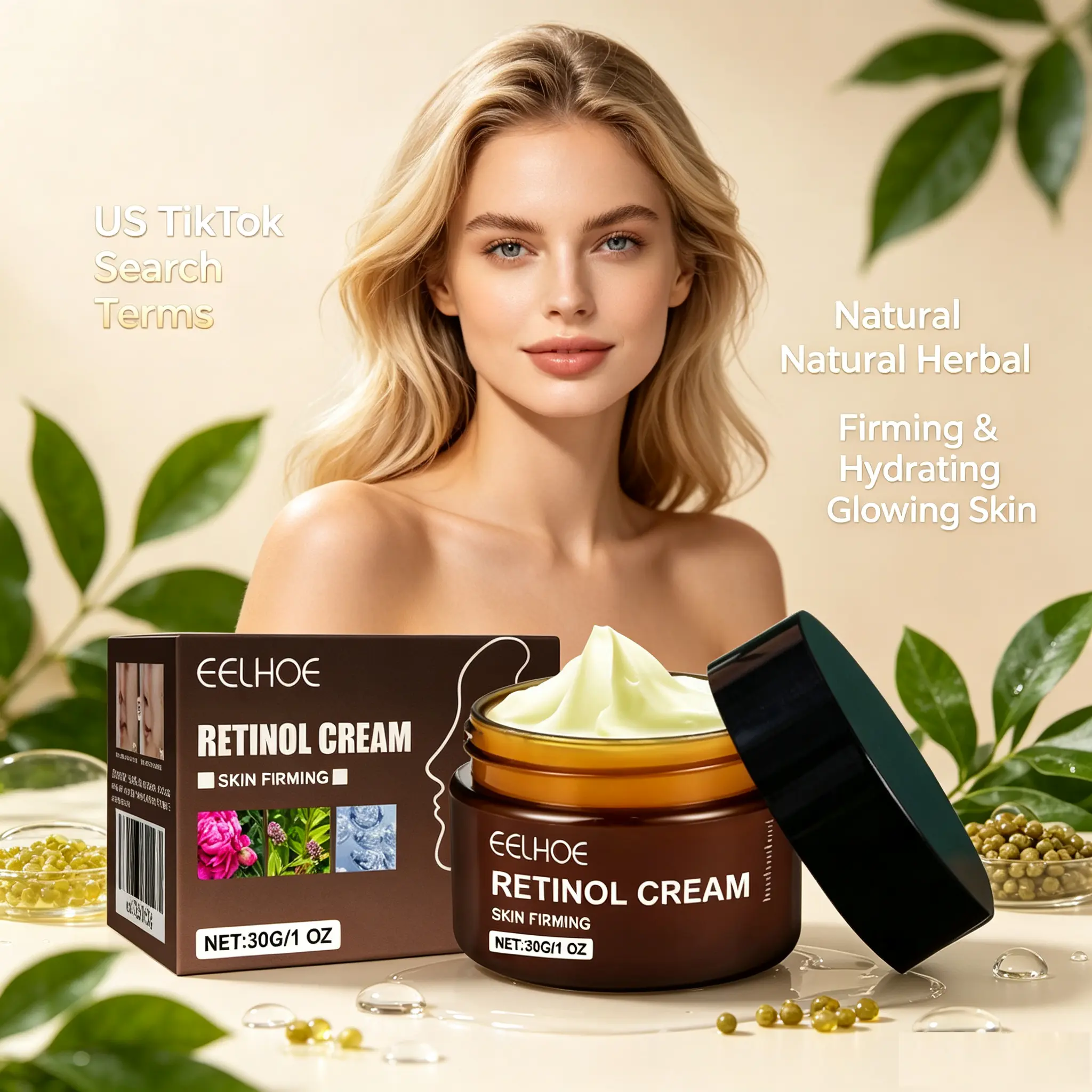 Viral TikTok Retinol Face Cream with Botanical Extracts - Daily Mild Lightweight Herbal Moisturizer for Adults, Lifts Dull Aging Complexion, Exfoliates, Firms, Hydrates, Supports Smooth Skin Routine for Radiant, Soft, Plump Skin, Radiant Skin, Soft Skin