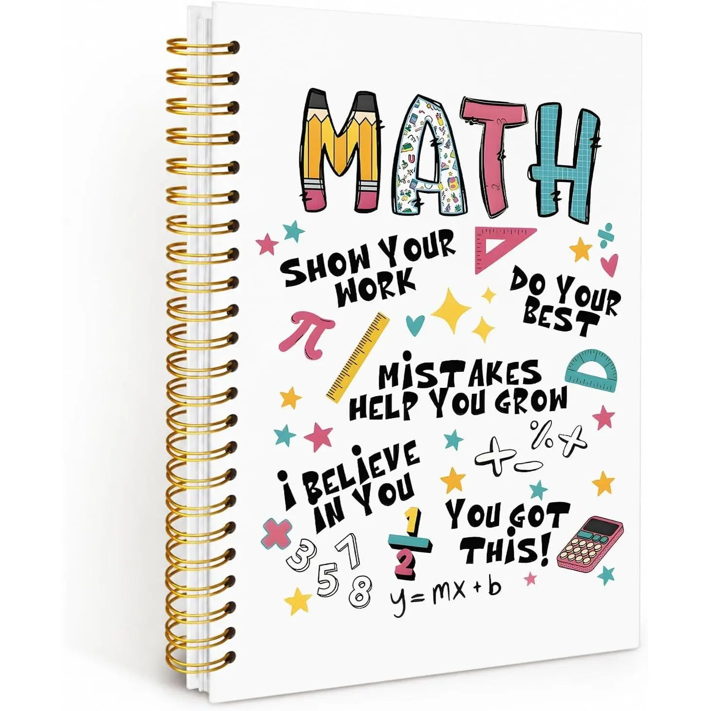 Math Gifts Spiral Notebooks, Mathematics Teacher Gifts for Women Men Journal Notebook,  for Math Lovers Journals for Writing, Mathematics Notebook for Note Taking, 5.5x8.3 Inch
