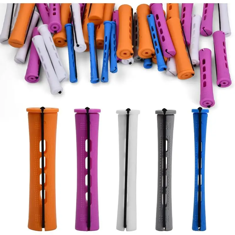 50 Pcs Plastic Perming Rods for Women & Men Hair Styling, Perm Rods for Hairdressing - 5 Sizes for DIY Salon & Home Use, Curling Rollers for Straight & Curly Hair