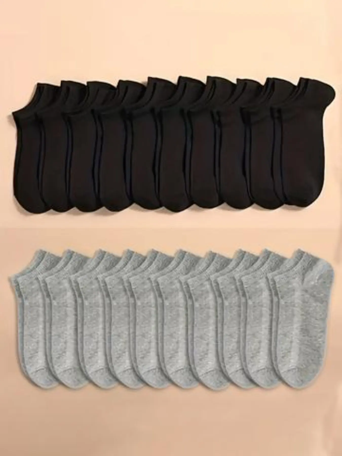 20 Pairs Kids' Breathable Comfort Socks, Plain, Non-Slip Ankle Socks, Teen Socks, Sweat-Wicking, Casual All-Season Socks for Boys Girls Clothing