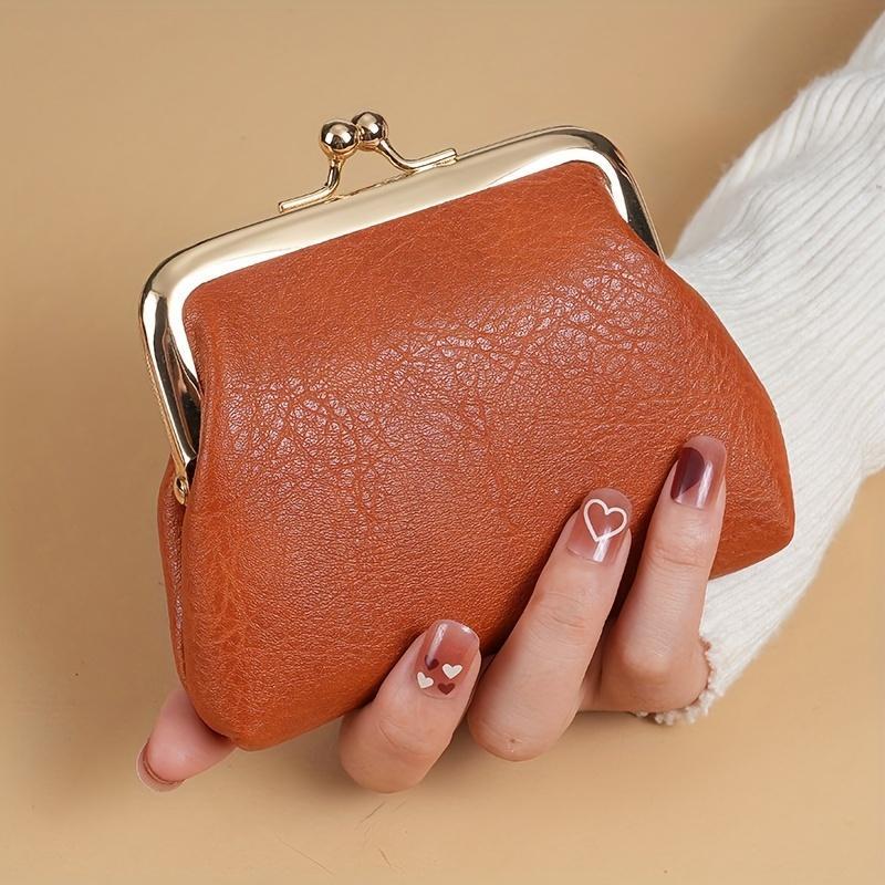 2026 New Vintage Candy-Colored Coin Purse for Women & Students, Cute Snap Closure Short Wallet Mini Handbag Coin Pouch