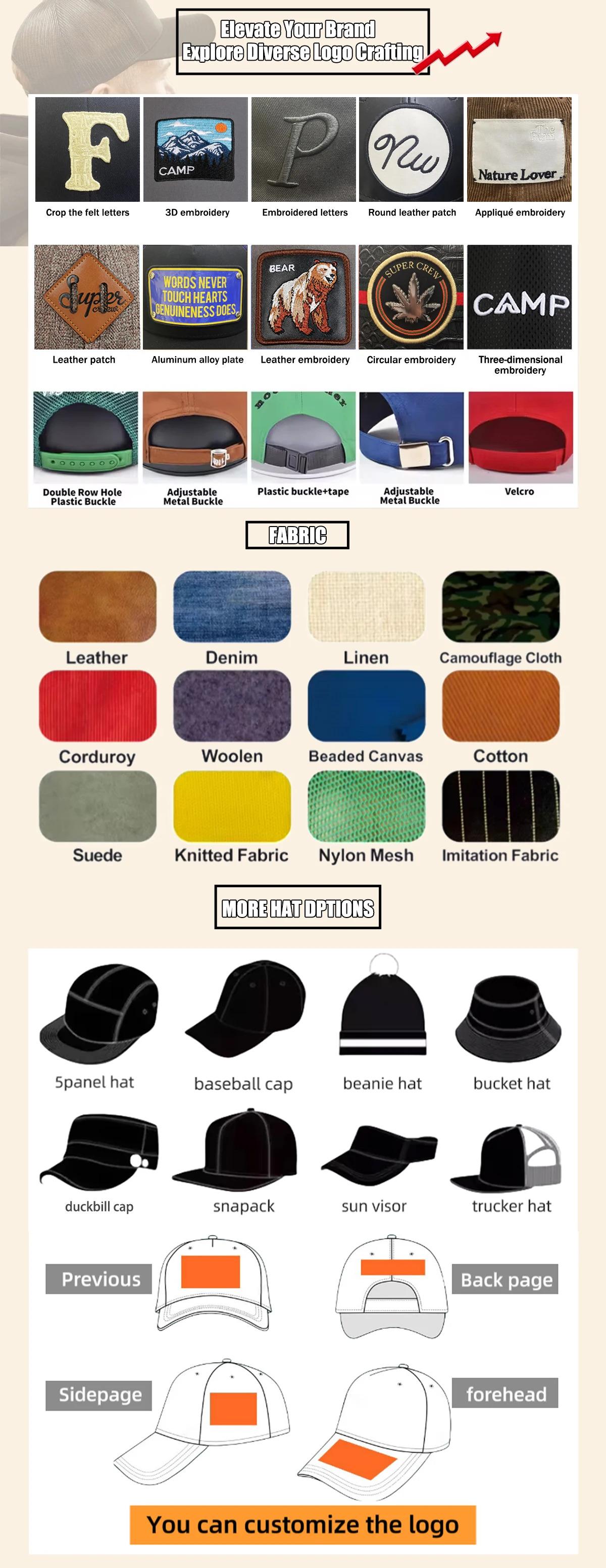 Personalized Caps New Hat Caps Barbas 5-Panel Hats Suede Baseball Cap with Diverse Embellishments & Designs