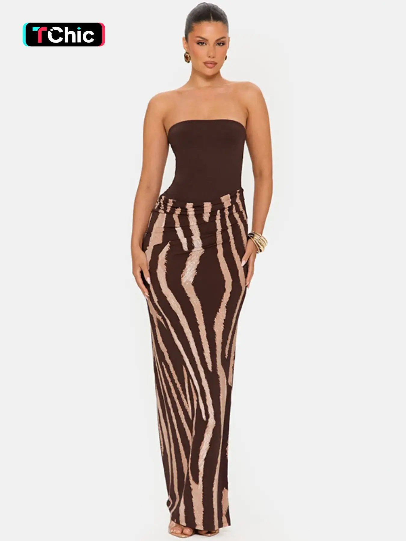 Women's Fashion Leopard Print Dress, Strapless, Trendy Summer, Perfect for Beach Vacation, Casual Travel Wear, Stylish and Comfortable