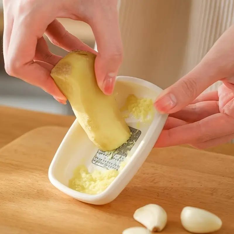 2pcs fine mesh ginger grater and grinder - stainless steel blades, easy-to-clean plastic design, suitable for kitchen use, perfect for garlic, fruits, etc
