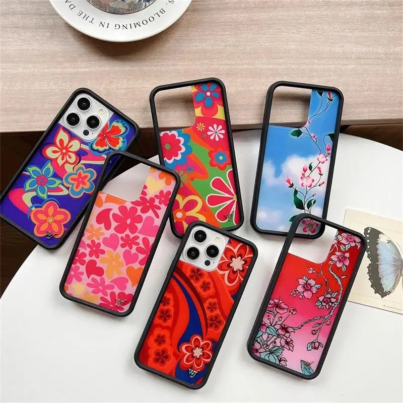 Wildflower wf Wild Flower Girls Phone Case for iPhone 15 14 13 12 16 17 Pro Max Plus Air 17Pro 3D WF Metal Cartoon Cover Funda