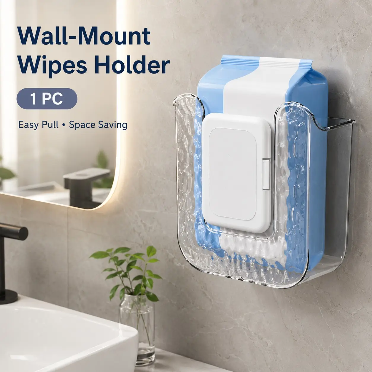 Wall-Mounted Wet Wipe Holder, Waterproof & Moisture-Resistant, Kitchen & Bathroom Use, Space-Saving Paper Towel Box, No Drilling Required