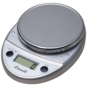 Primo Digital Food Scale Multi-Functional Kitchen and Baking Scale for Precise Weight Measuring and Portion Control, 8.5 x 6 x 1.5 inches, Chrome
