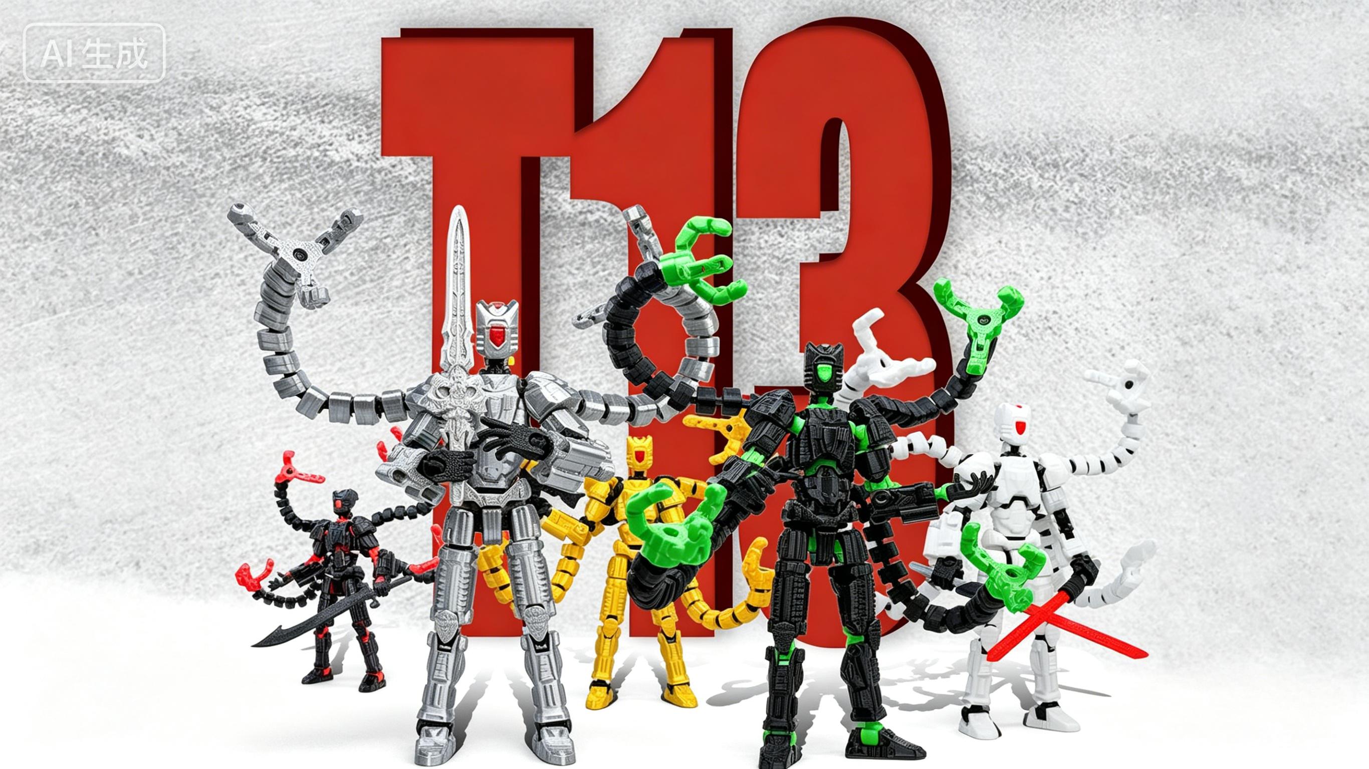 T13 Already Assembled Action Figure Accessories, Printed Multi-Jointed Movable Nova 13 Robot d13 Accessories Best Birthday Festival Gift Desktop Decorations for Game Lovers