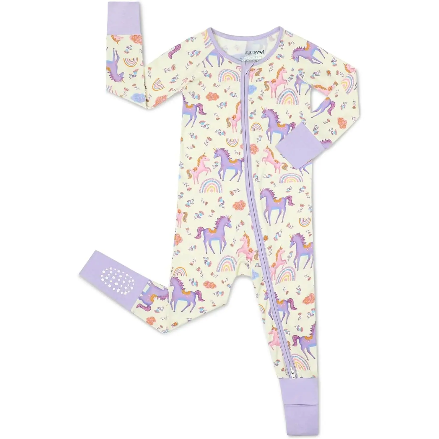 Viscose Derived from Bamboo Footie Pajamas Convertible Newborn Sleeper  Baby Girl Zipper Onesie 0-24M New model