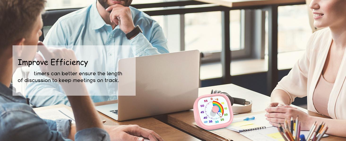 60-Minute Visual Timer for Kids – Rainbow Disk Countdown Clock, Silent Operation Pomodoro Timer for Classroom, Home & Office. Time Management Tool for Toddlers & Students – See Time Passing, Reduce Anxiety, Build Focus! Pink
