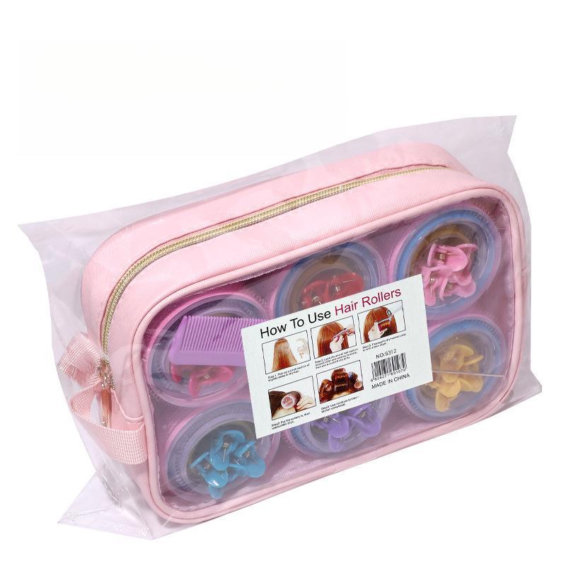 Self-adhesive Hair Curlers Set, No Heat Magic Velcro Curling Tools, Air Bangs Styling for Travel, Portable Lightweight Heatless Hair Accessories, Hair Rollers