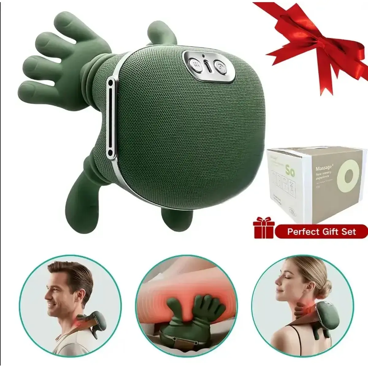 Electric Cervical-Shoulder Massager - ABS Plastic, Rechargeable, Lightweight, Adjustable Therapy Device with Human-Hand Simulation, Heating Function, Gentle Soothing for Neck & Leg Use, Cervical Pain Relief, Beauty & Personal Care Gift, Heating Zones