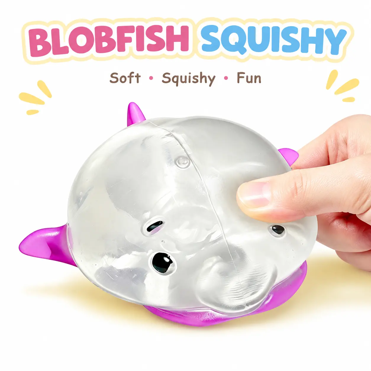 Funny Ugly Fish Squishy Toy, Cute Translucent Blobfish Squeeze Fidget, Heavy Gel Slow Rebound Stress Relief Toy, Oddly Satisfying ASMR Desk Companion Gag Gift for Teens Adults